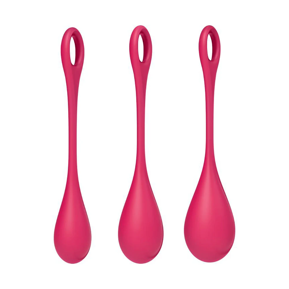 Набор из 3 красных вагинальных шариков Yoni Power 1, Satisfyer