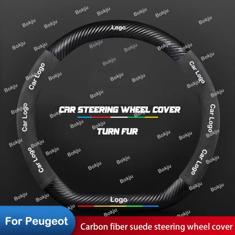 

For Peugeot Car Steering Wheel Cover 106 107 108 206 207 208 301 308 407 408 508 2008 3008 4008 5008 301 308S 508L RCZ Non-slip