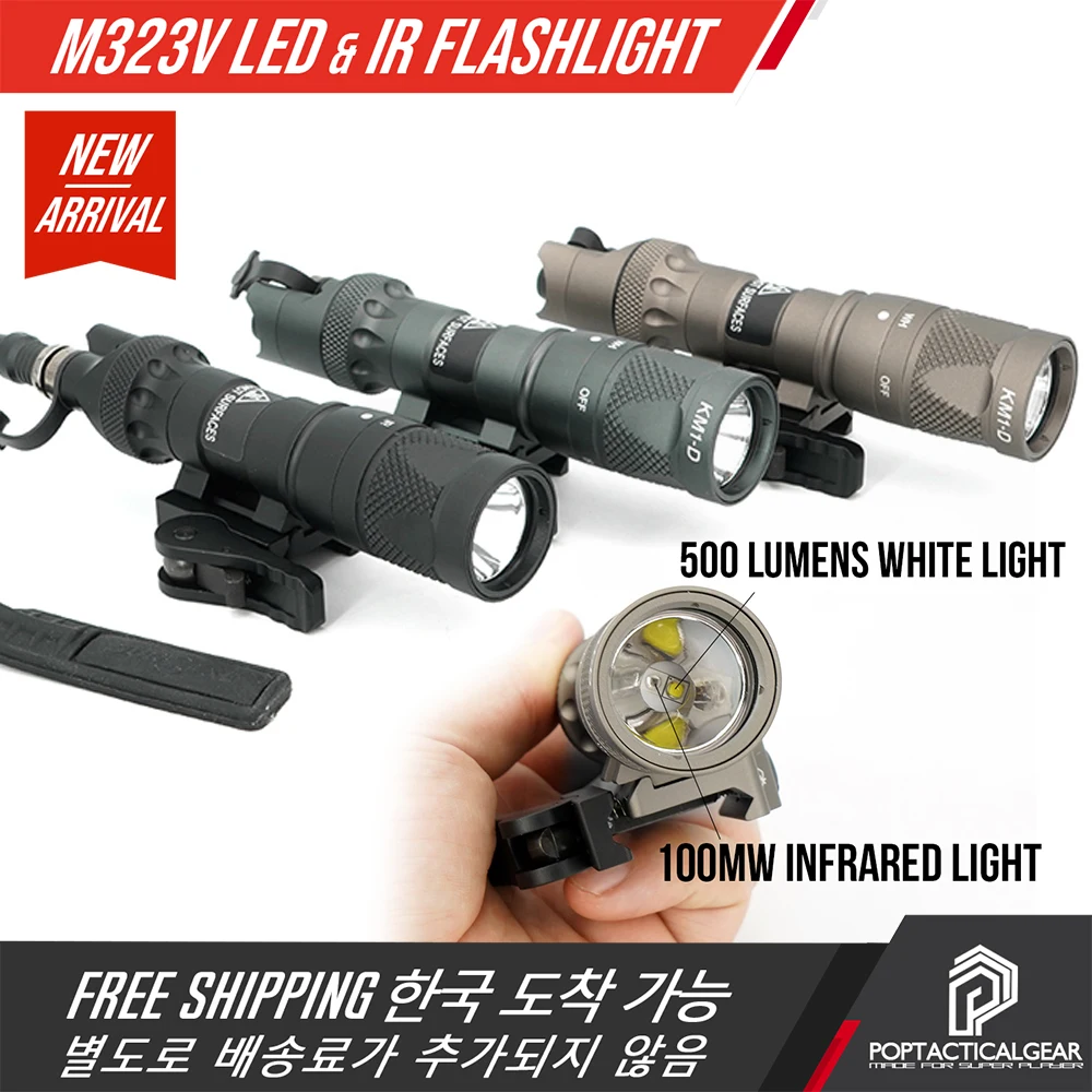 

SF M323V Vampire IR/White Scout Light Weapon Light With Remote Switch And Throw-Lever Picatinny Offset Mount 500 Lumen white LED