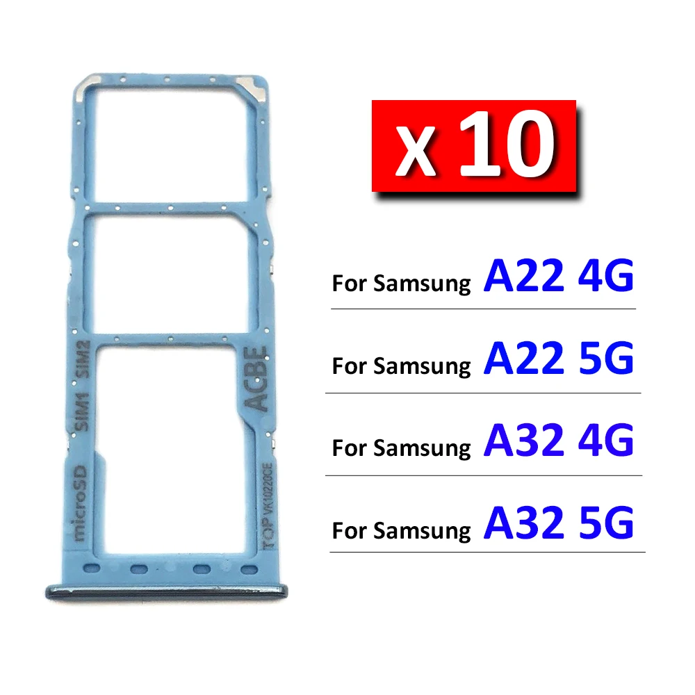 

10Pcs/Lot, Original New For Samsung Galaxy A22 A32 4G 5G A225F A226B A325F A326B SIM Card Tray Slot Holder Replacement Parts