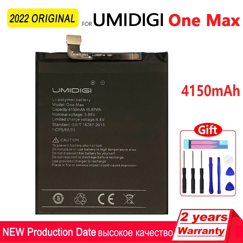

100% Original 4150mAh Rechargeable Battery for UMI UMIDIGI One Max High quality Batteries Batteria With Tools+Tracking Number