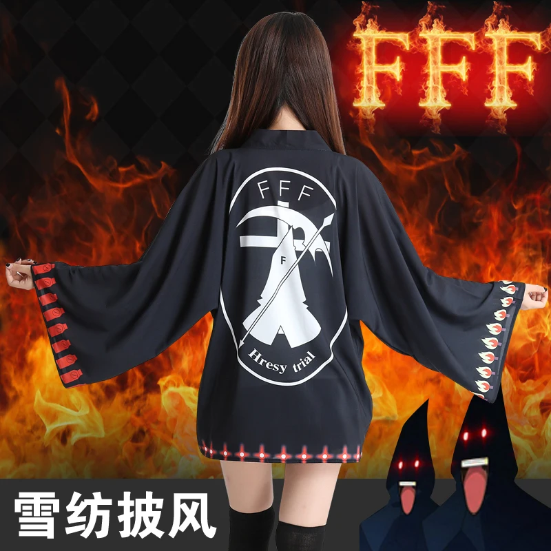 Anime Universe FFF GROUP FFF Fatal Fire Fukanzenna Haori Cosplay Costume Yukata Sun Protection clothing Chiffon Cloak