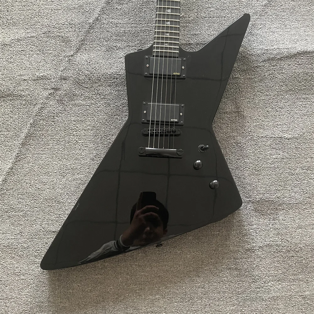 

In Stock High Quality Transparent Black Custom Electric Guitar Flamed Maple Top HH Pickup Guitars Guitarra