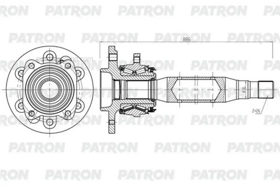 Patron pds0563 полуось lion MB sprinter VW Crafter Z = 26 with hub | Clutches &amp Parts