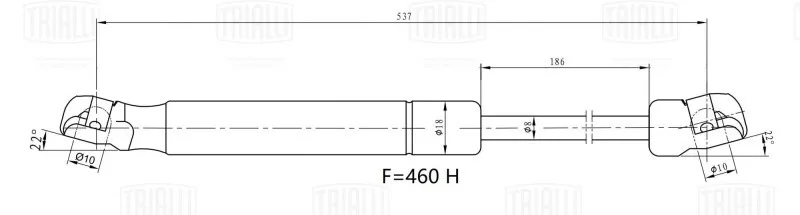 Амортизатор 5-ой дв. Хендай Creta (16-) (TRIALLI)