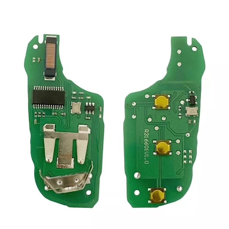 Фото Ключ-раскладушка CN009052 для Peugeot 4A Chip 3008 Expert 2017-2019 Citroen HUF8435 433 МГц дистанционное управление 3 кнопки смарт-ключ для багажника/кнопки освещения №5
