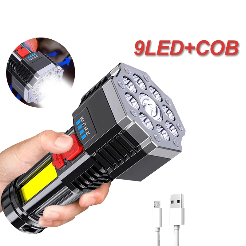 

Светодиодный + COB яркая вспышка светильник с микро-USB зарядкой, водонепроницаемая, для кемпинга, ночная версия, 4 режима, 1200 лм, мАч, для активн...