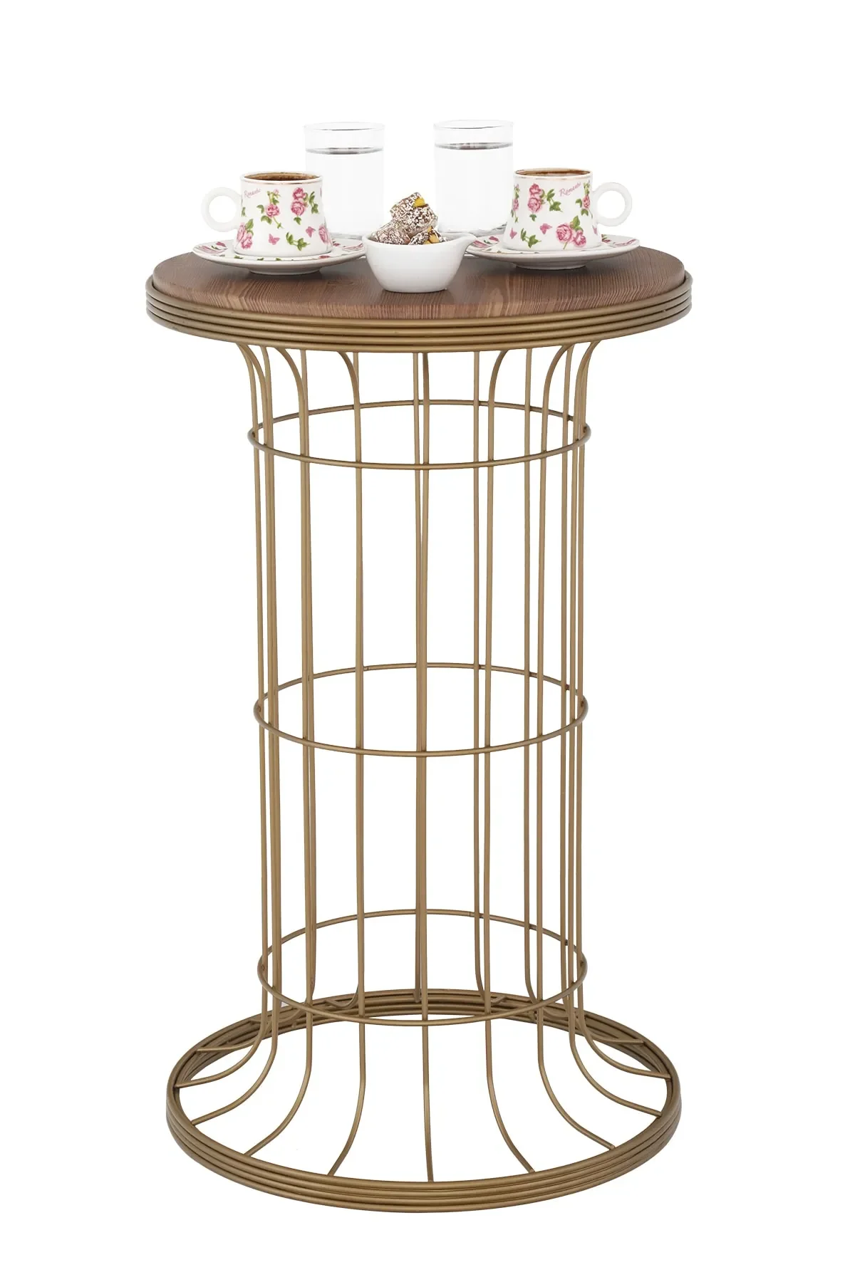 

Modern Zigon Side Coffee Table Tumbled Style Nordic Round Metal Toe Tea Coffee Service Table Round Living Room Bedside Single Ta