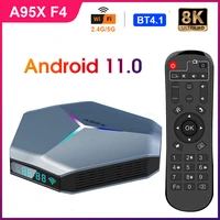 a95x f4 smart tv box 8k hd android 11 rgb light usb 3 0 set top box amlogic s905x4 dual wifi bt 4g 64gb 32g media player
