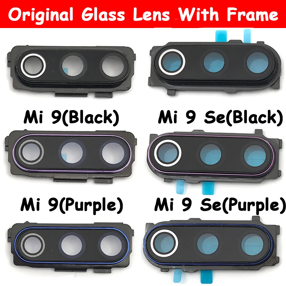 

Original NEW Rear Camera Glass Lens Cover With Frame Holder For Xiaomi Mi9 Mi 9 Se Mi 10 Lite Glass Lens With Glue Sticker