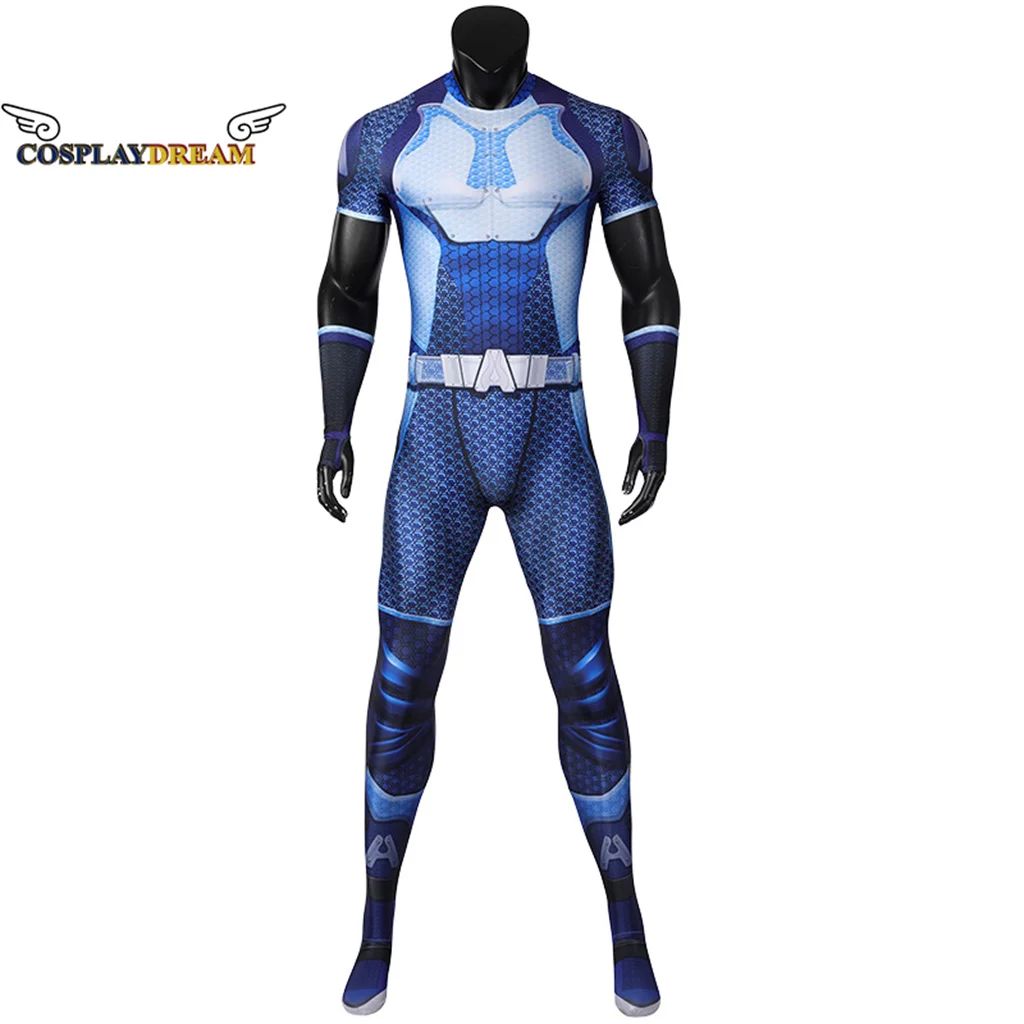 

The Boys A-Train Cosplay Costume Halloween Carnival High Quality Hero Reggie Franklin Battle Outfit Printing Jumpsuit