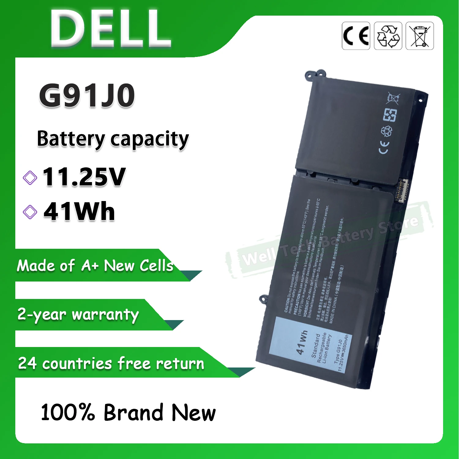 11 25 В 41 Втч G91J0 аккумулятор для ноутбука Latitude 3420 3520 3320 Vostro 5410 5510 3510 3511 3515 Inspiron 5415 5418