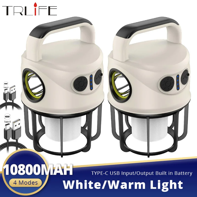 

1/2 шт. 1000 Вт лампа для кемпинга COB белый и теплый фонарик для наружного использования прожектор Палатка портативный фонарь TYPE-C USB зарядка вст...