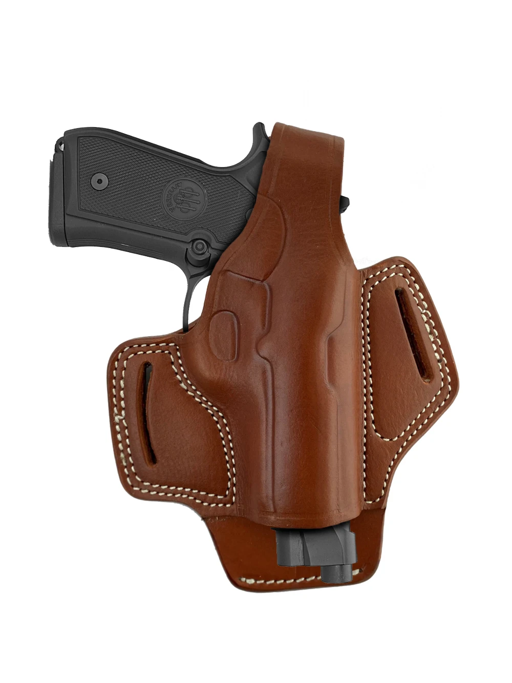 Leather Gun Holster For Beretta 92 92F 92FS Protected Barrel Owb Carry Two Slot Thumb Break Handmade Pistol Pouch Accessory