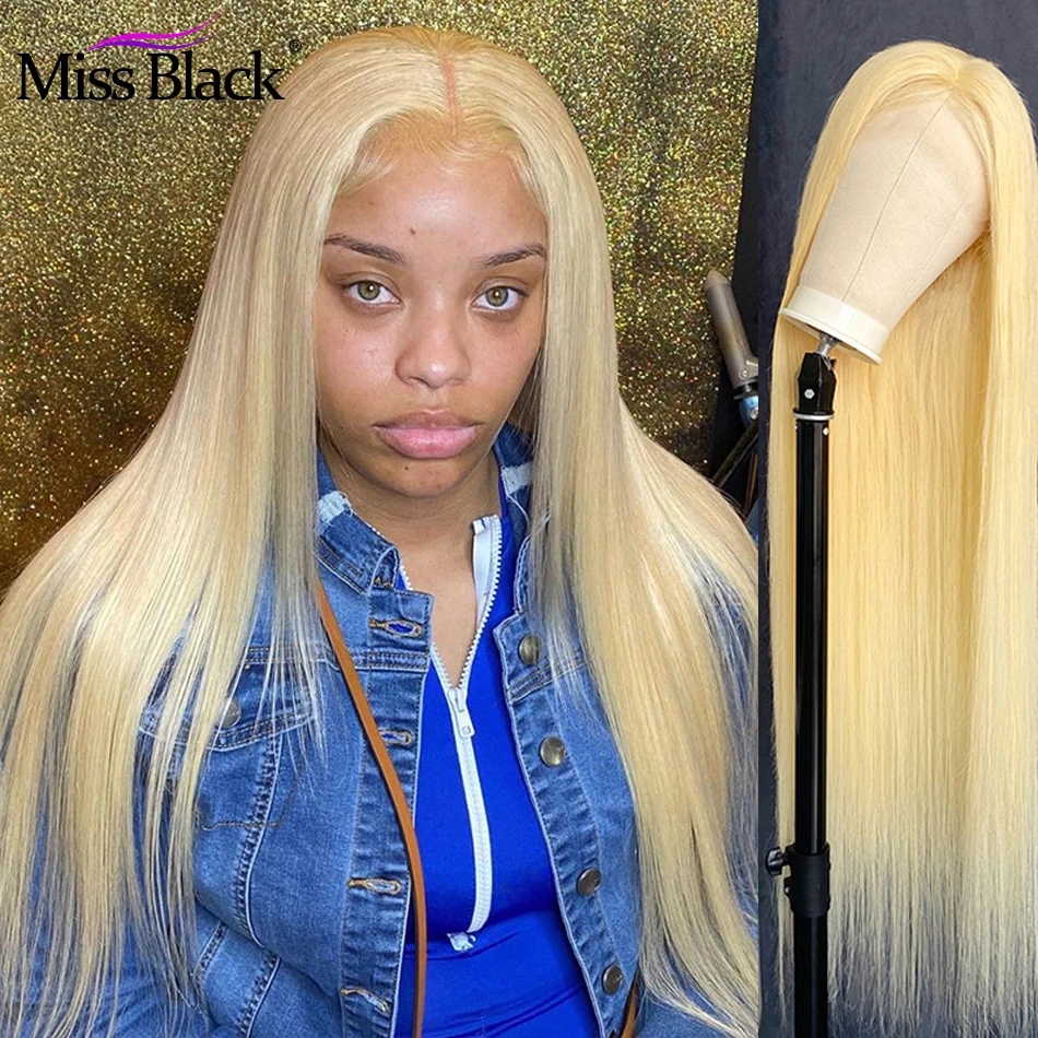 32 Inch 13x4 13x6 HD Straight 613 Blonde Lace Front Human Hair Wigs 4x4 Lace Closure Wig Pre Plucked Remy Hair for Black Women