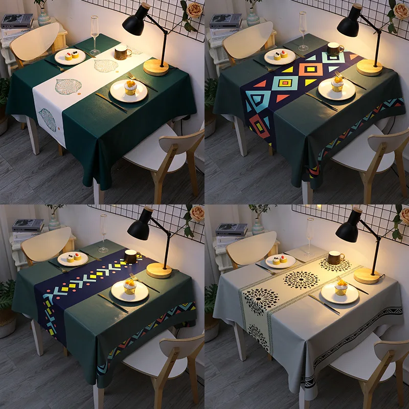 

Waterproof Table Cloth Square Tablecloth Household Pink Room Decor PVC Table Wipable Table Linen Tear Resistance Table Cover