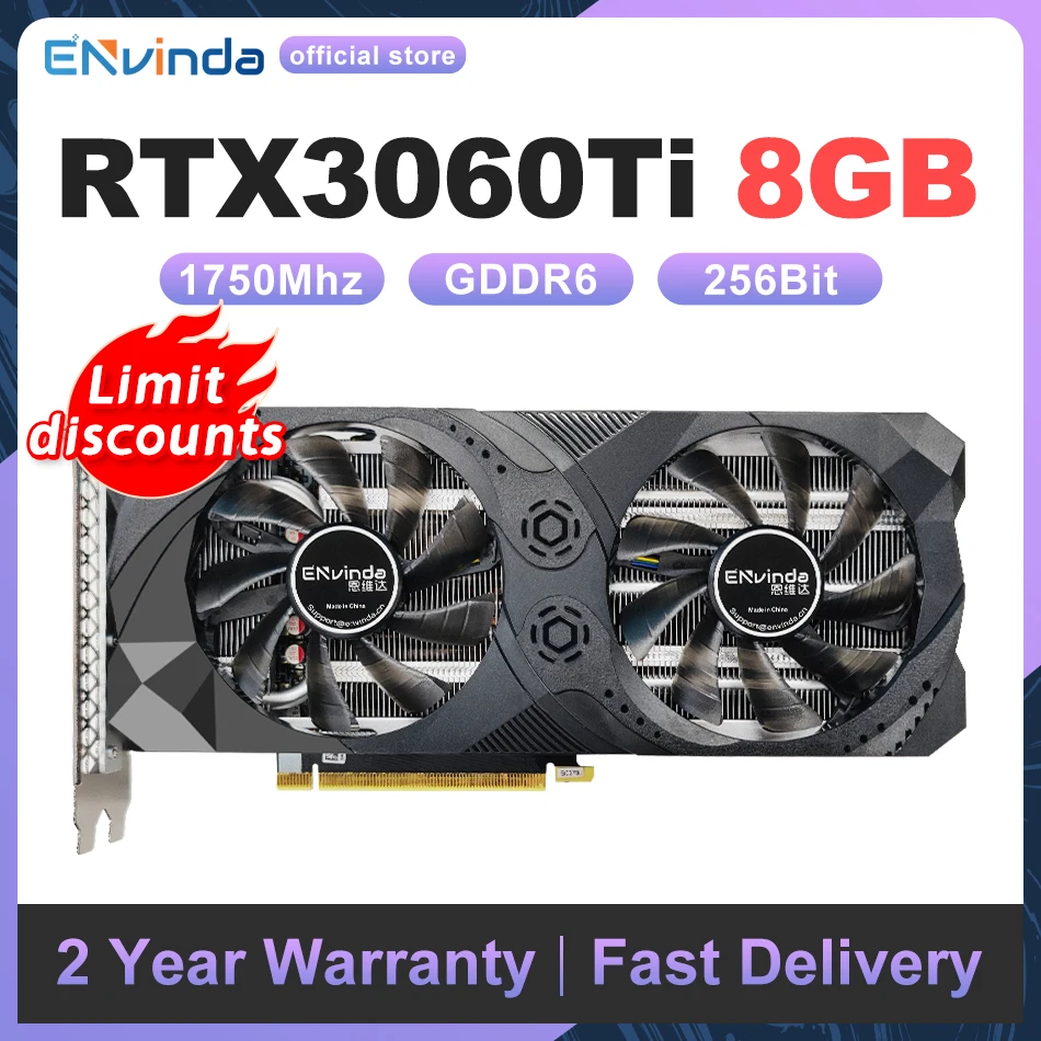 

2023 Hot Graphics Card RTX 3060Ti 8GB GDDR6 256bit NVIDIA DP*3 PCI Express 4.0x16 RTX3060 TI 8G Video Card Fast Shipping