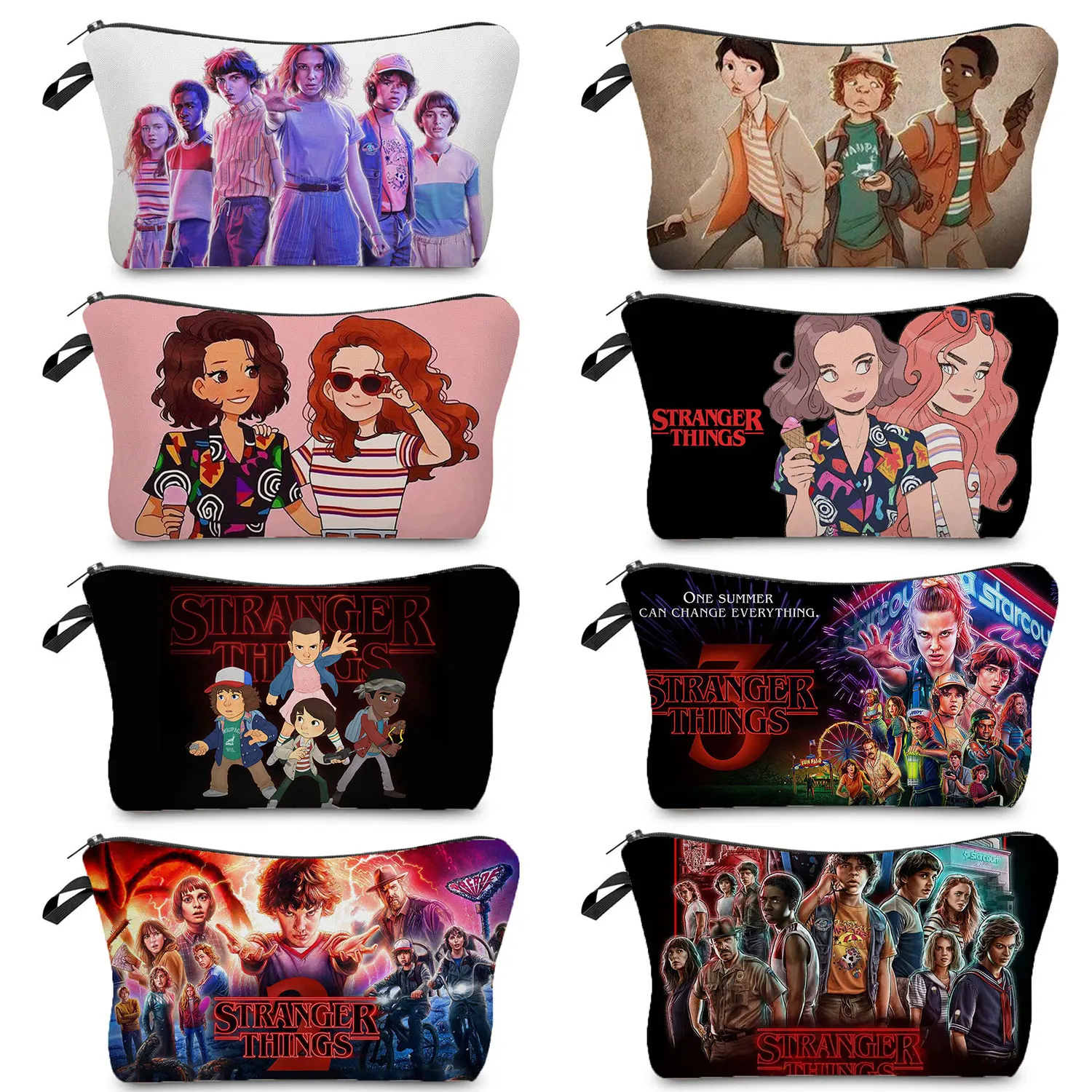 

Cartoon Movie Character Print Student Pencil Cases For Girl Large Capacity Travel Ladies Cosmetic Storage Bag Women's Makeup Bag