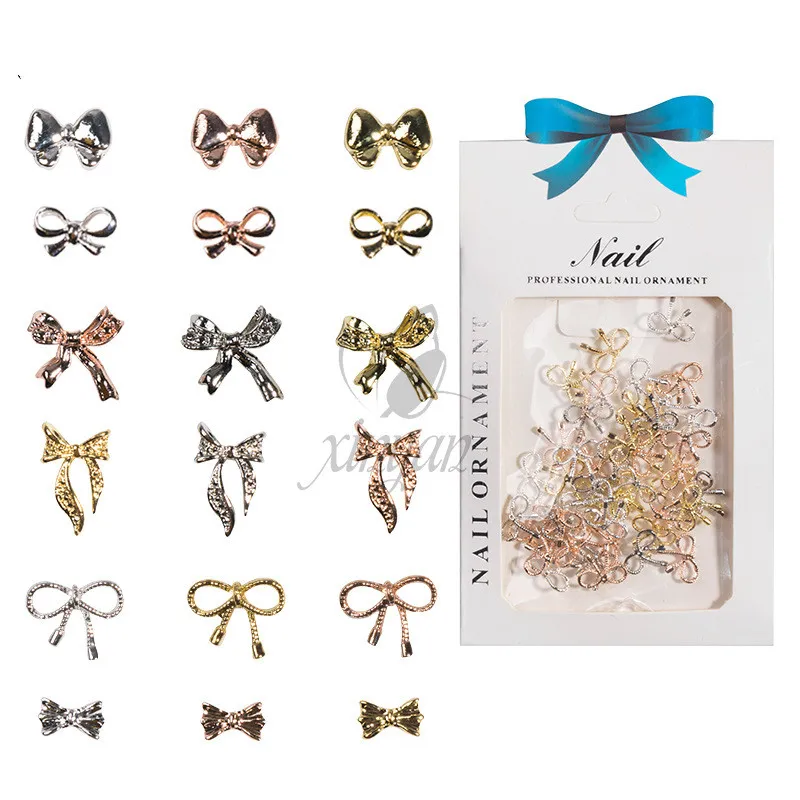 

50 Pcs Bag Nail Jewelry Luxury Designer Brand Logo Manicure Art Decoration Parts 4 Colors Rhinestones 3D Alloy Zircon Charms