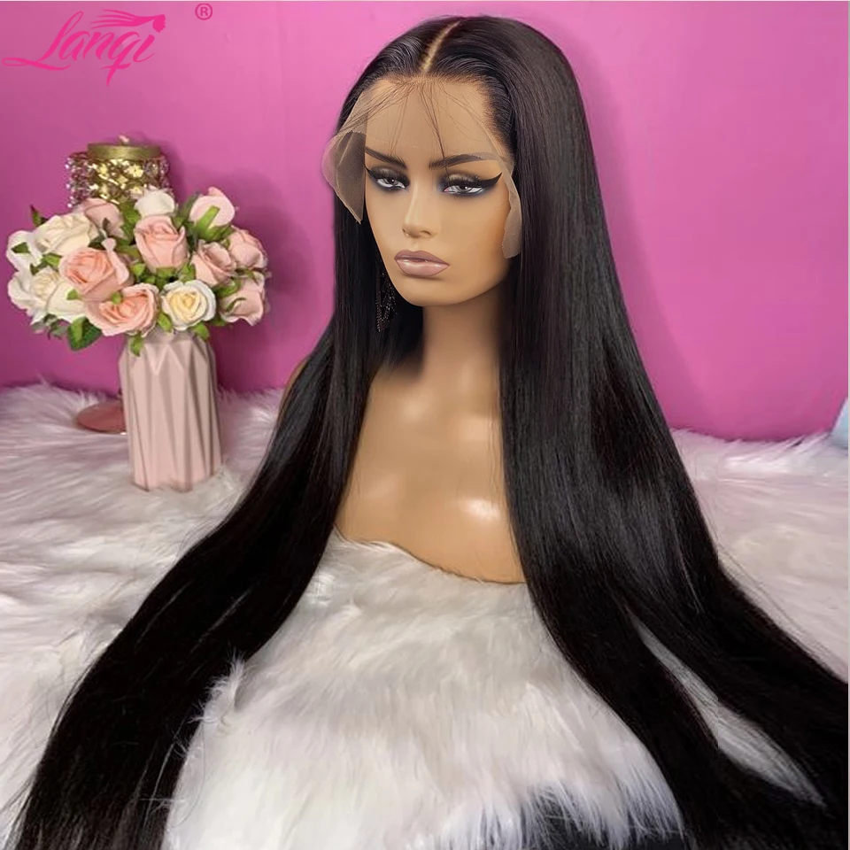 30 34 Inch Bone Straight Human Hair Wig Brazilian 13x4 Lace Frontal Wig On Sale Clearance Lace Fron Human Hair Wigs For Women