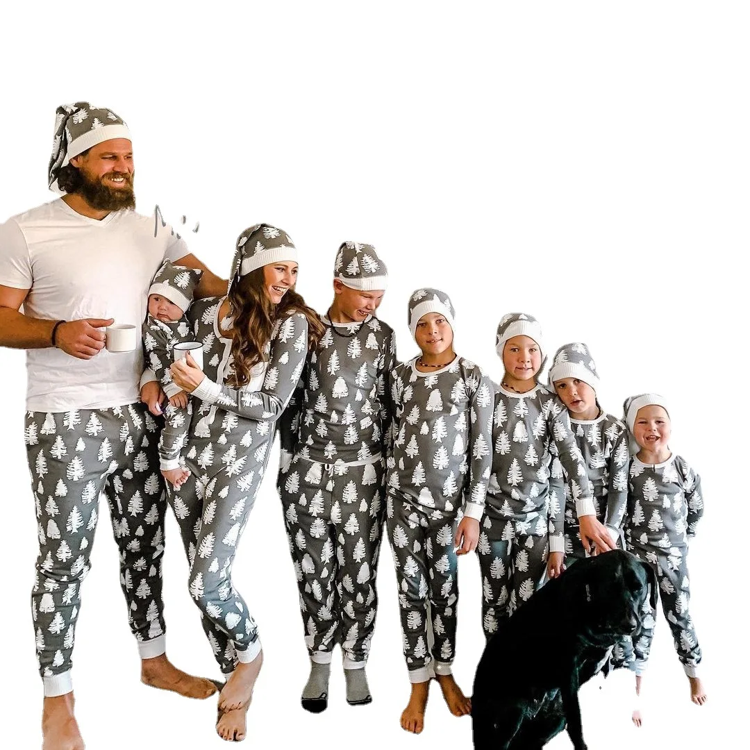 

Christmas Family Matching Outfits Tshirt Family Look Christmas Tree Printing Mother Kids Father Son Baby Homewear Sleepwear