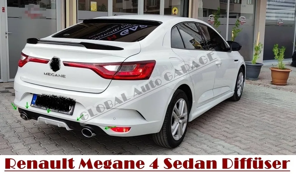 

Рассеиватель для Renault Megane 4 2016 2017 2018 2019 2020 удлинитель накладка на задний бампер автомобильный Стайлинг выхлоп Универсальный спортивный