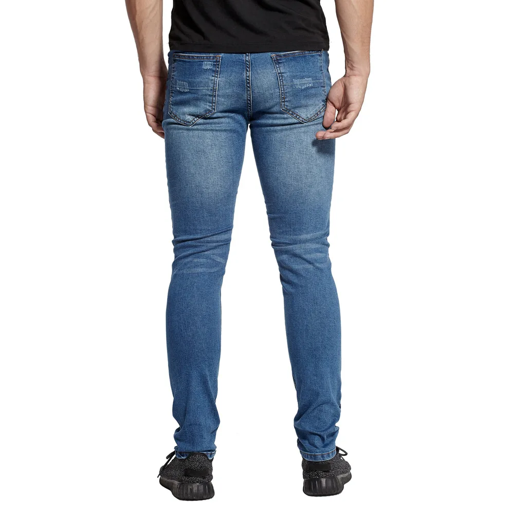 2022 Fashion Men'S Jeans Personality Retro Stretch Ripped Patchwork High Street Slim Fit Jogger Trousers Pencil Jeans For Men