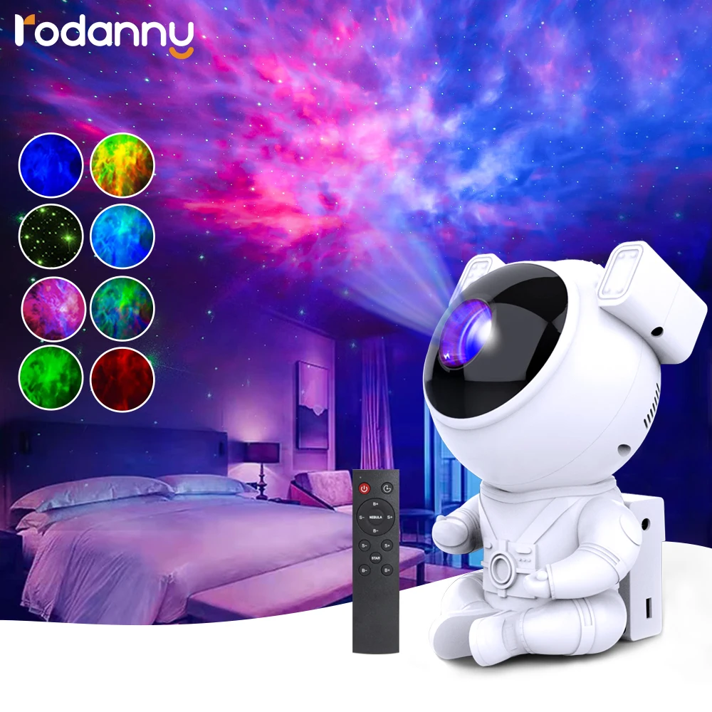 Rodanny Astronaut Projector Galaxy Projector Star Lamp with Timer and Remote Nebula Night Light Room Decor Gift for Kids Adult