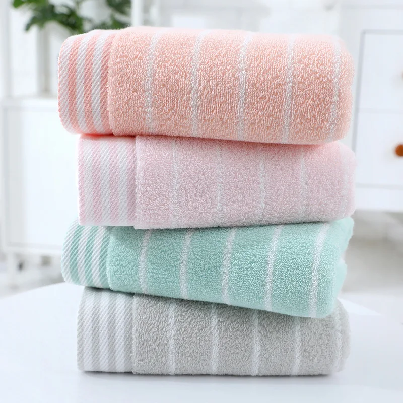 

4 Pcs Hand Towel Sets Cotton Striped Towel Bath Towels Quick Dry Travel Gym Camping Sports Soft Towel Thick Towel