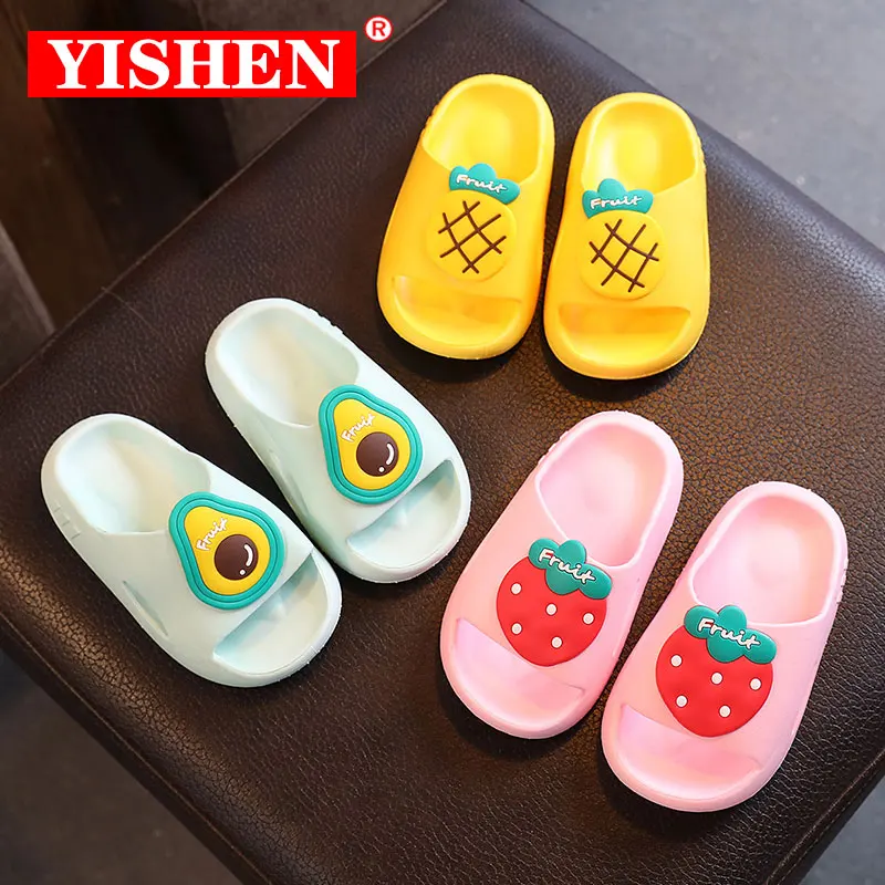 YISHEN Children's Slippers Summer Fruit Candy Cute Beach Shoes Toddler Waterproof Antiskid Bathroom Kids Slippers Soft Baby Shoe