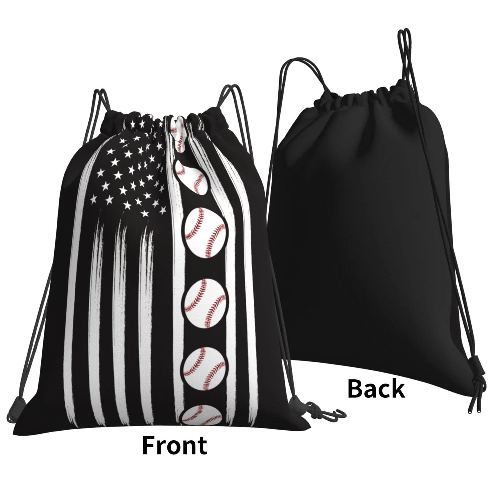 

Casual Waterproof Anime Backpack Women's Bag Children Ladies Rucksack Drawstring Shopping Sport Baseball American Flag One Size
