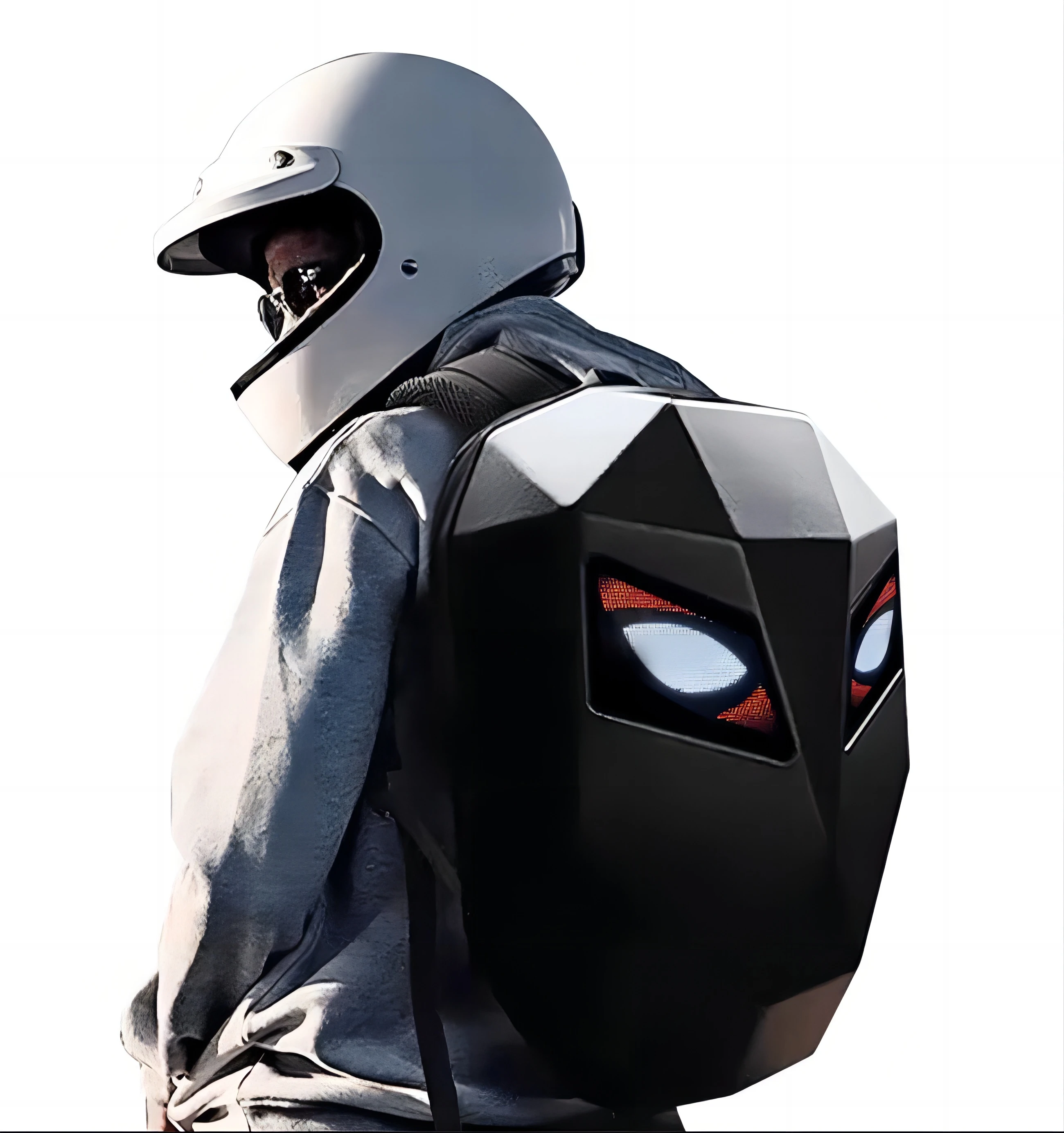 

Smart Black Waterproof Led Rider Biker Bag Dynamic Eyes Led Light-Emitting Diode Back Backpack Iron Man Cool Motorbike Backpack