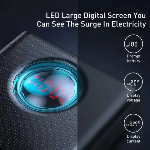 Power Bank Baseus 65W 30000mAh PD Быстрая Зарядка FCP SCP Портативное Внешнее Зарядное Устройство Для Смартфонов Ноутбуков