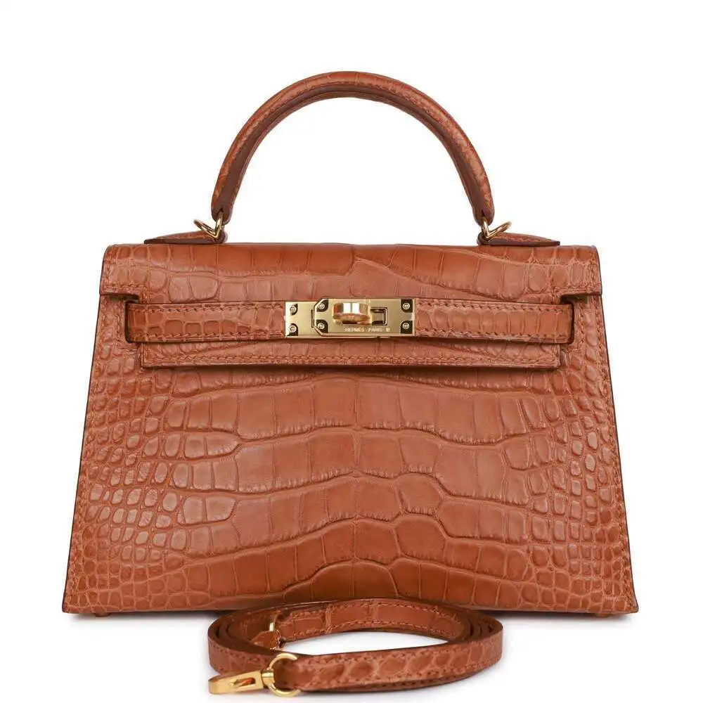Hermès Kelly Sellier 20 см Маттовый Аллигатор Золотое оборудование