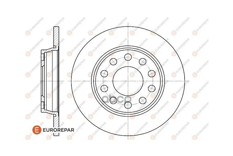 К-Т 2 Шт Диск Тормозной Задний Vag A4 1.6-3.0 99 EUROREPAR арт. 1618866080