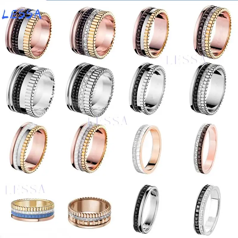 

2022 new European and American new spiral multi-layer rotating ring large, medium and small luxury couple rings
