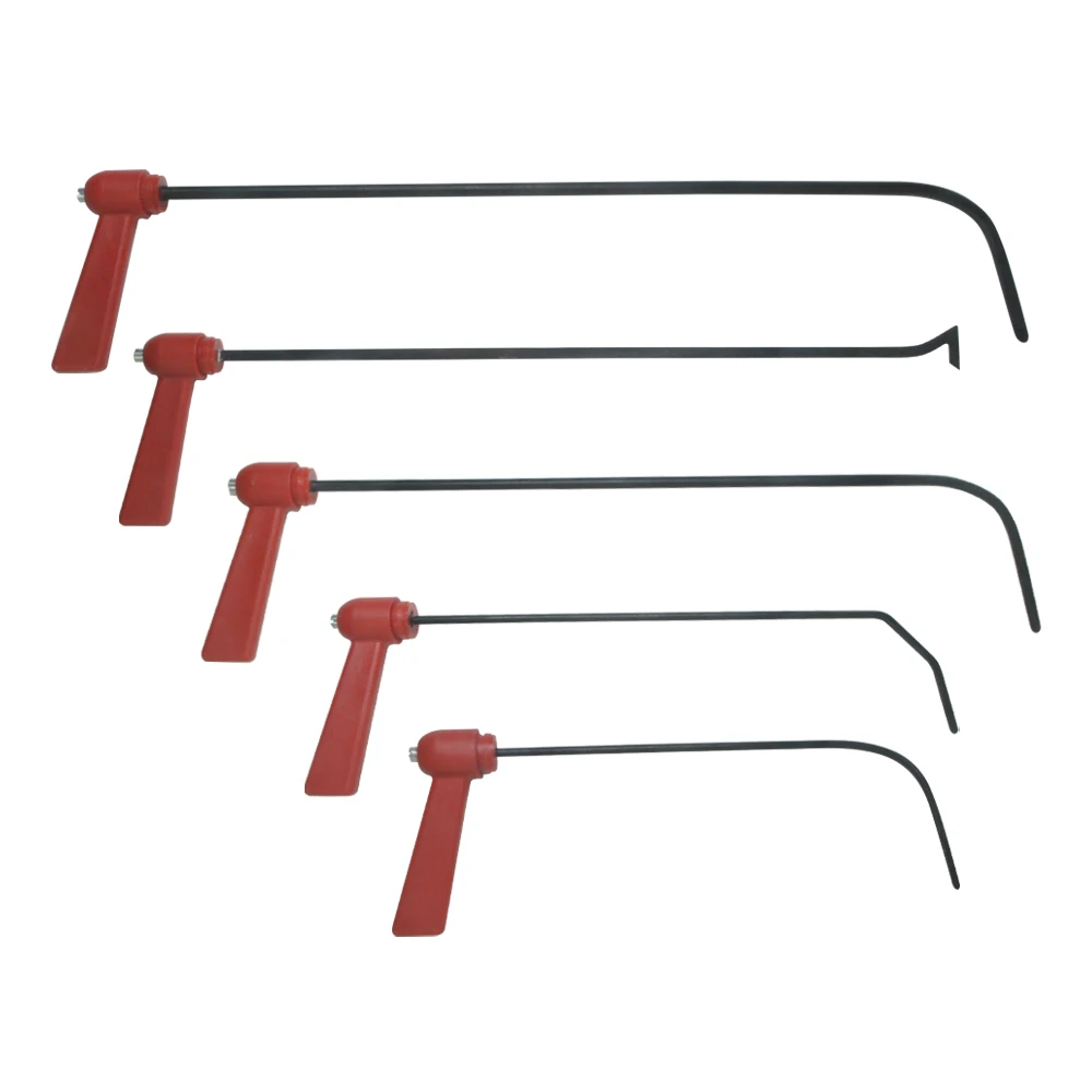 Набор стержней Pdr, 5 шт., полированная Термообработанная пружина, стальная пластиковая ручка, вращение на 360 °, без покраски, ремонт вмятин, удаление автомобиля