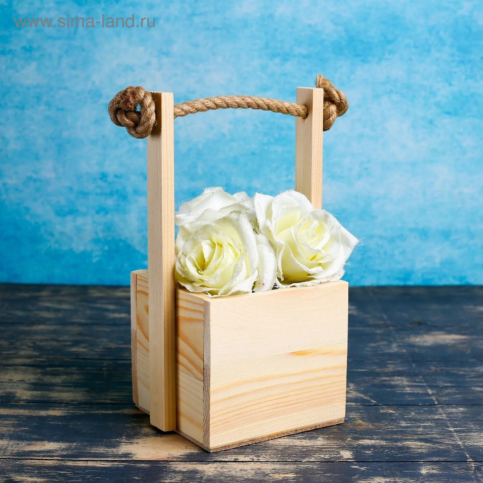 Кашпо деревянное 12×12×11(25) см 