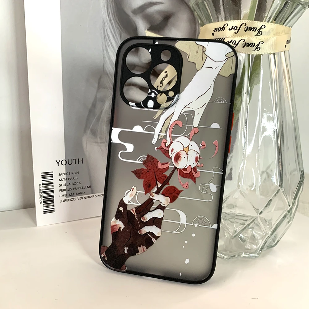 hot genshin impact game phone case for iphone 13 12 11 pro max xs xr x 7 8 plus black matte translucent cover funda coque new free global shipping