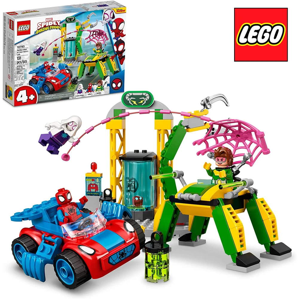 

Оригинальный LEGO Marvel Spidey и его удивительные друзья Человек-паук в лаборатории доктора Ock для детей новая игрушка для детей подарок на день ро...