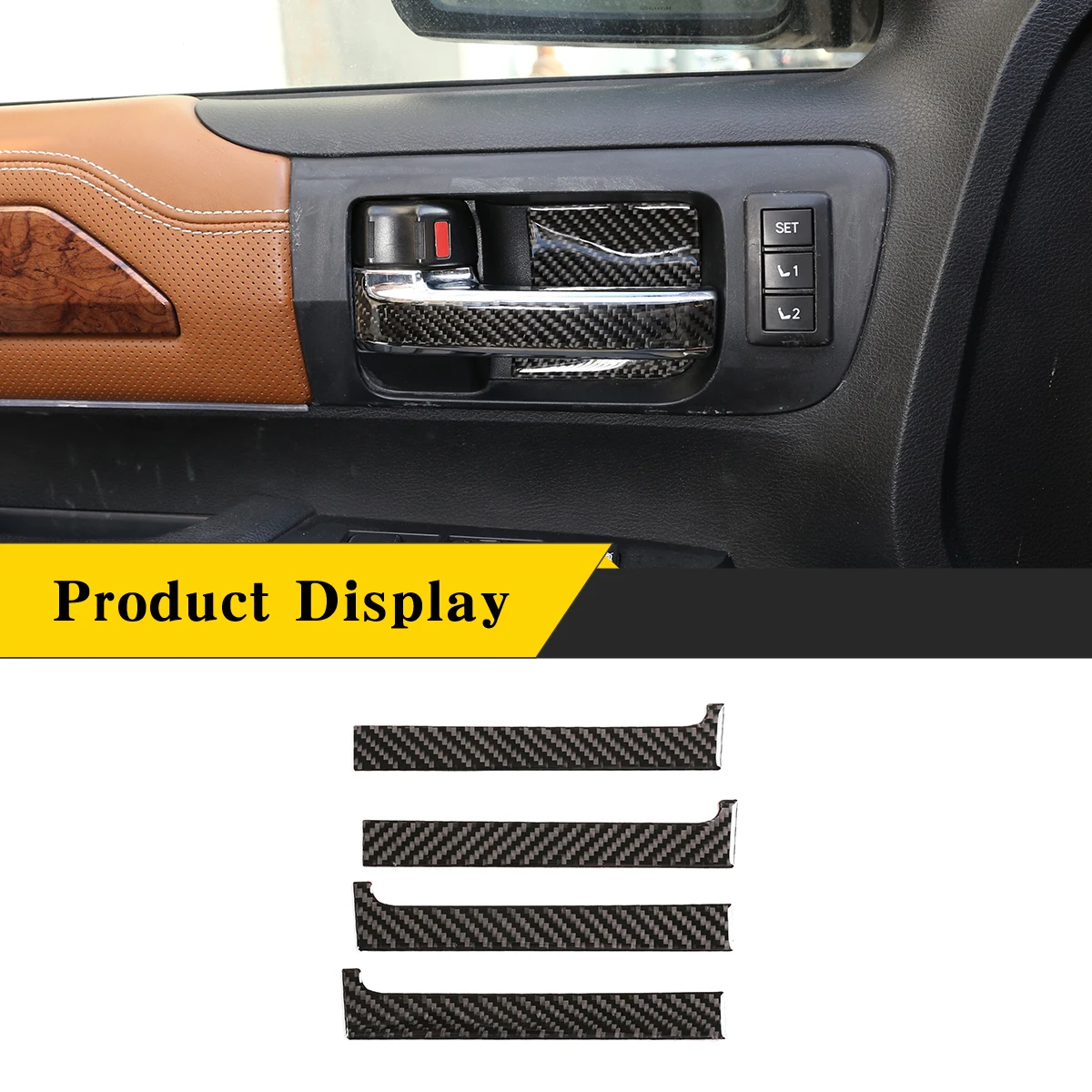 

For Toyota Tundra 2014-2018 Soft Carbon Fiber Car Inner Handle Panel Decorative Sticker Car Interior Accessories