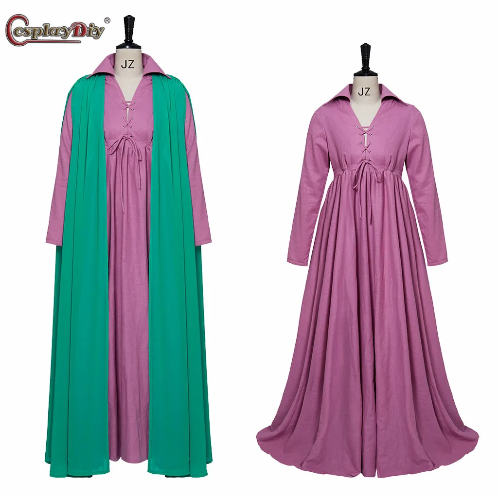 Cosplaydiy Bewitched Endora Agnes Moorehead Cosplay Women's Dress Cloak Suit Halloween Carnival Dress Cape Outfits Movie Costume