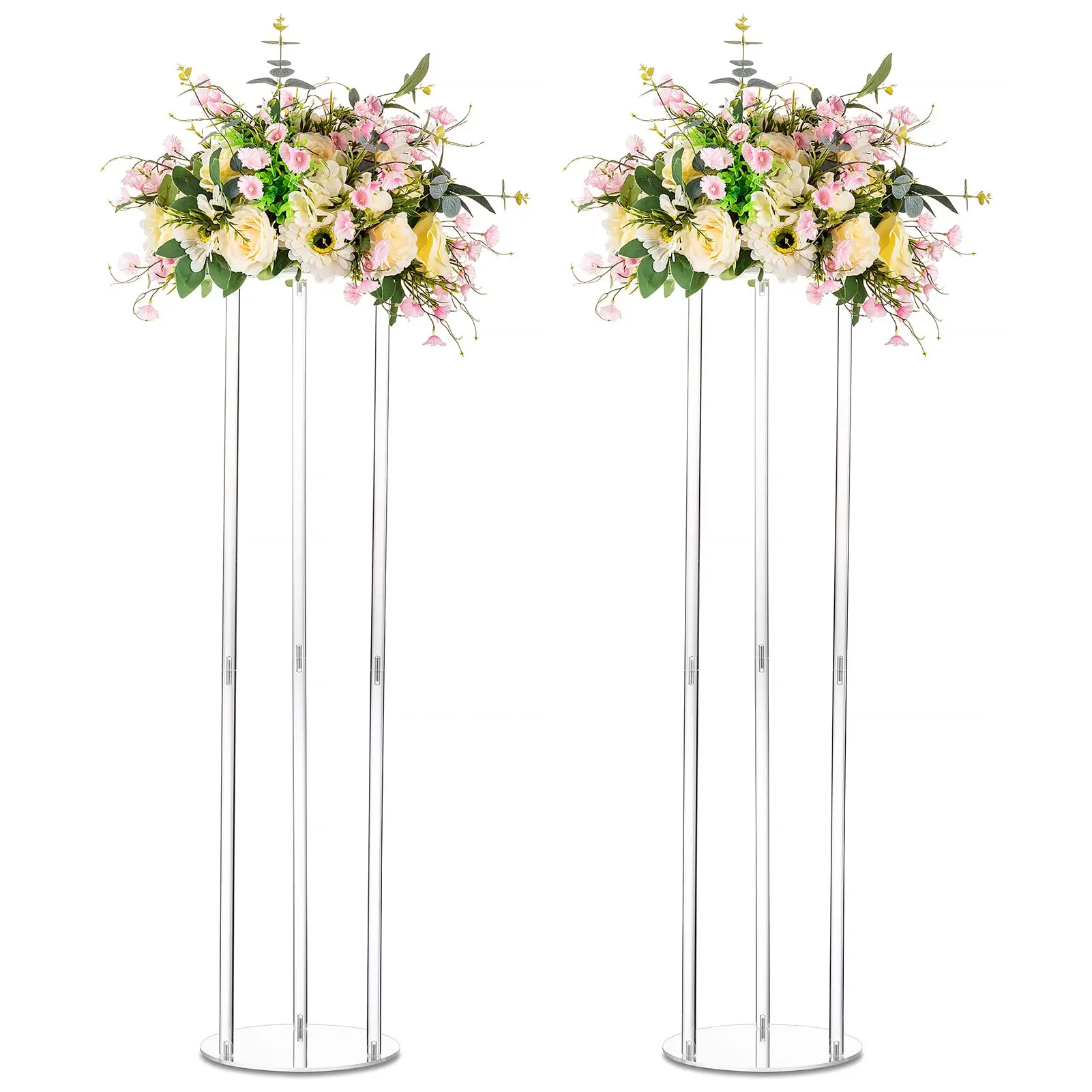 

100cm Acrylic Floor Vase Clear Flower Vase Table Centerpiece Marriage Modern Vintage Floral Stand Columns Wedding Decorati