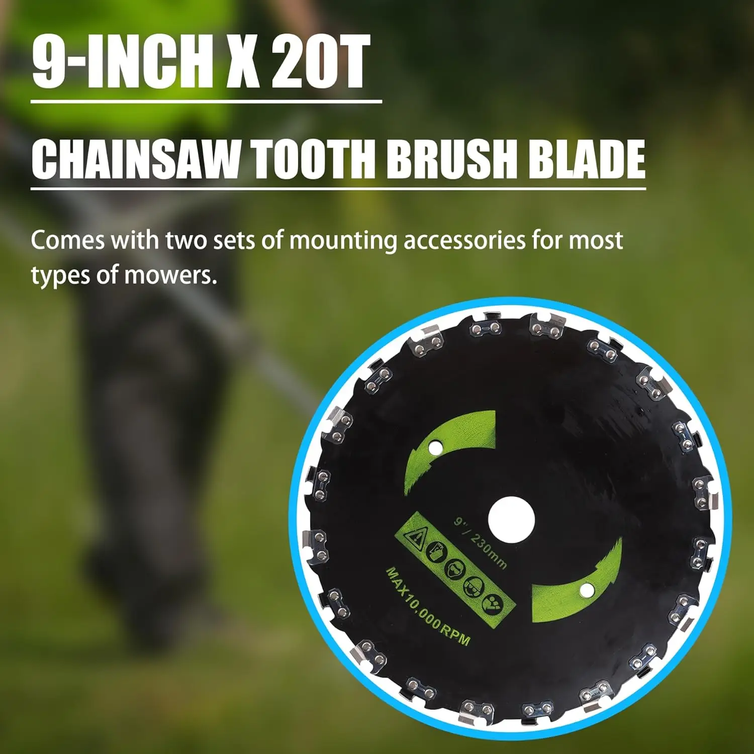 9-дюймовый 20-зубчатый диск цепной пилы для резки травы зубчатые лезвия