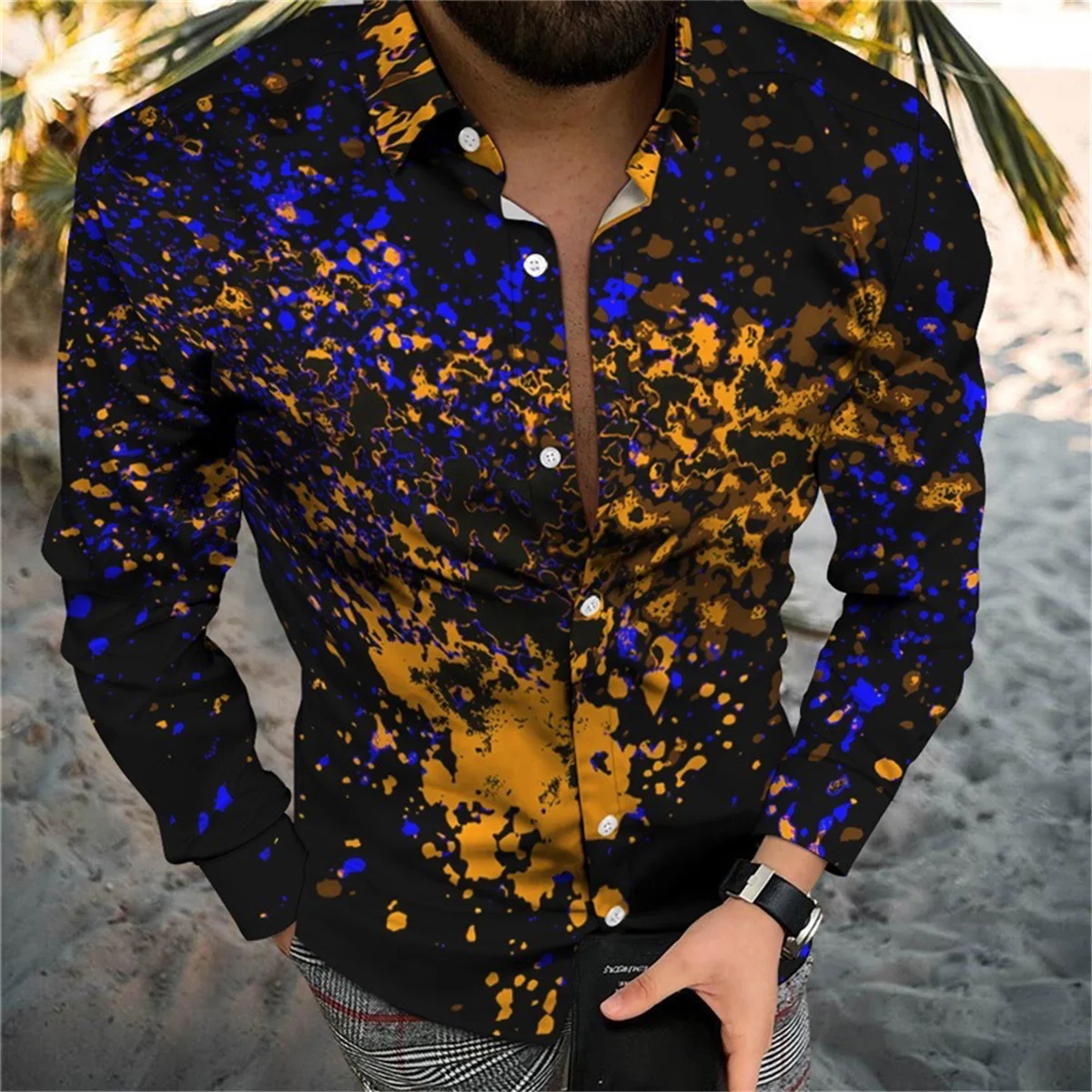 

Fall Men's Printed Casual Shirts 2022 Hawaiian Beach Shirts Streetwear Men's Cardigan Premium Long Sleeve Dress Shirts New Men's