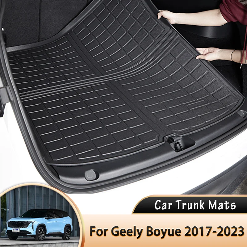

for Geely Boyue Emgrand X7 Sport Proton X70 Atlas 2017~2023 Car Trunk Mat Boot Cargo Liner Tray Rear Trunk Luggage Floor Carpet