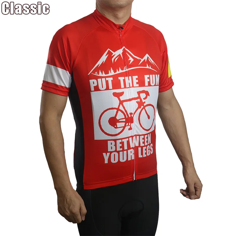 

Cycling Jersey Short Bike Shirt Bicycle Red Fun Clothes Cyclist Wear Motocross Outdoor Mountain Sports Road Cool Breathable Top