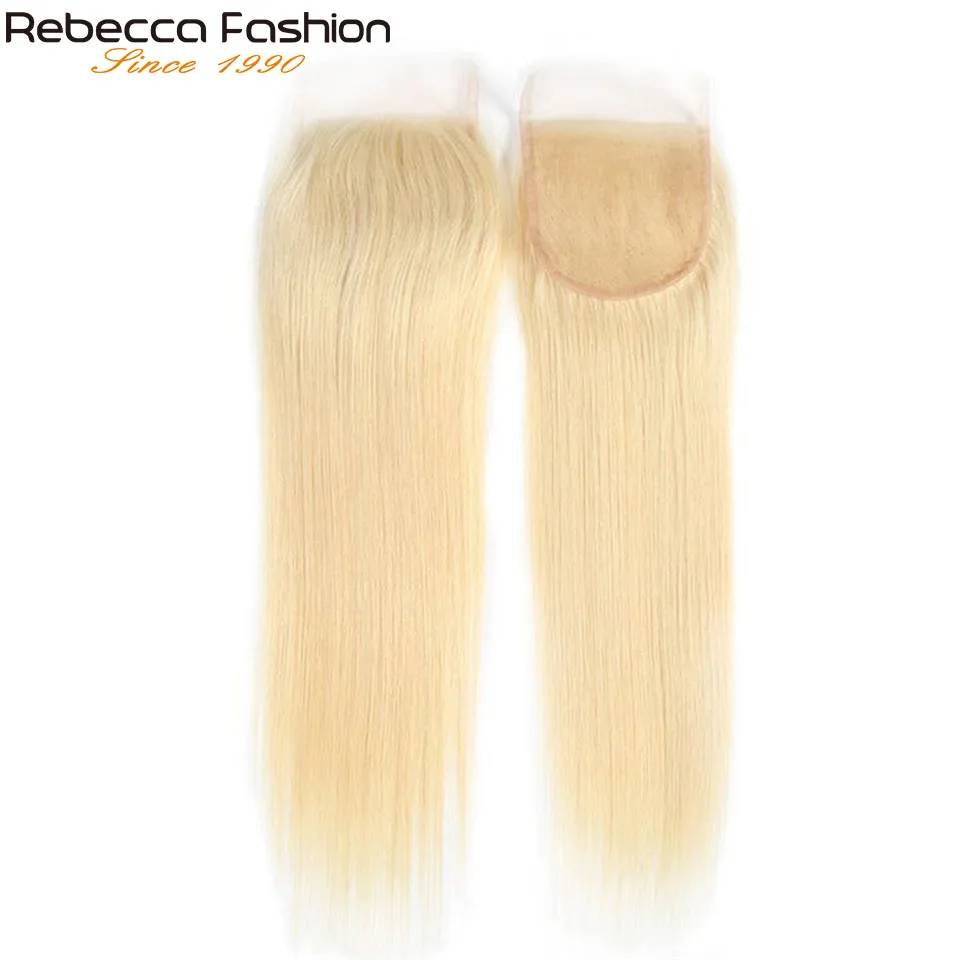 613 Blonde Straight 4x4 Top Lace Closure Straight Human Hair Closure Brazilian Straight Lace Closure Straight Lace Closure