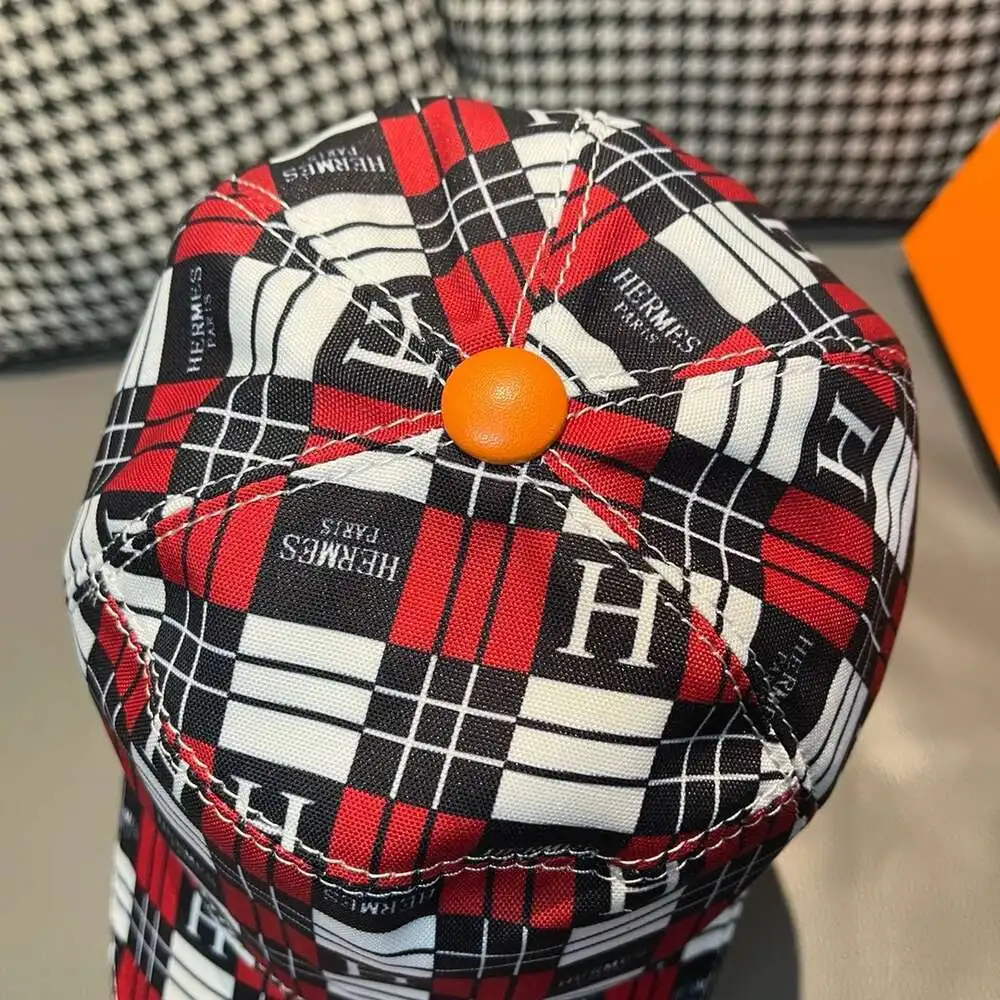HERMÈS Style Copy1:1 Модные Новые БейсБолок КлассичесКие Простые С ВышиВкой В КлетКу