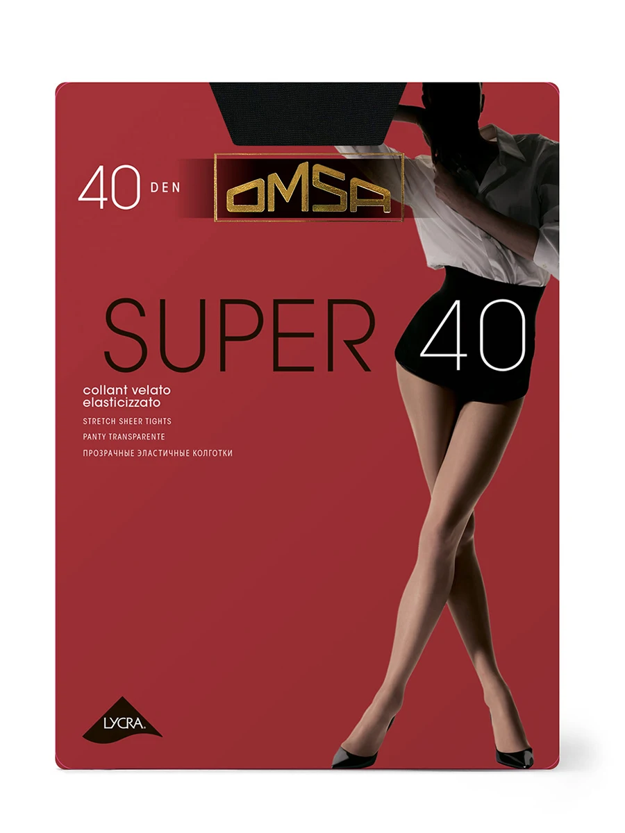 Колготки женские OMSA SUPER 40 den эластичные колготки с усиленной верхней частью и классической посадкой